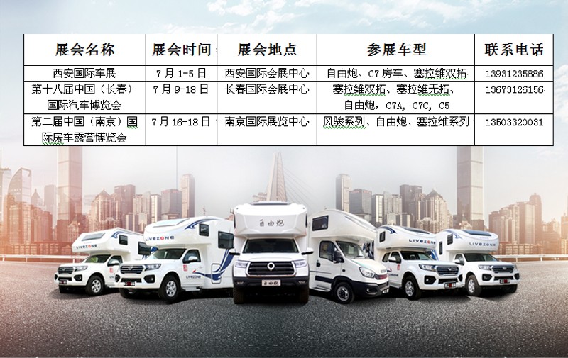 七月，這么多城市都能看房車